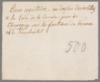 L 00094
<br/>
Label met opschrift
<br/>
<em>Saussure, Horace-Bénédict de (1740-1799)</em>
